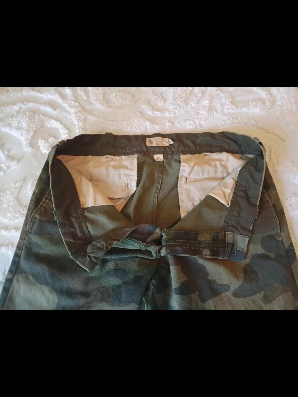 J. Crew 484 Fit Men's Slim Straight Camo Jeans - Olive & Brown 32